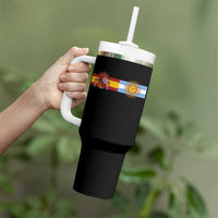 Spain Argentina Dual Flag Graphic Tumbler With Handle Mixed Roots Spanish Argentine Heritage Pride Match Day