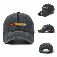Spain Argentina Dual Flag Graphic Washed Cotton Baseball Cap Mixed Roots Spanish Argentine Heritage Pride Match Day