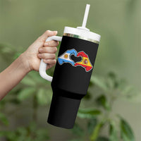 Argentina Spain Flag Heart Hands Graphic Tumbler With Handle Argentine Spanish Mixed Roots Pride Dual Heritage Match Day