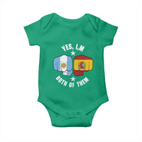 Yes Im Both Of Them Argentina Spain Fist Bump Graphic Baby Onesie Proud Spanish Argentine Dual Heritage Pride Match Day