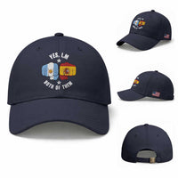 Yes Im Both Of Them Argentina Spain Fist Bump Graphic Baseball Cap Proud Spanish Argentine Dual Heritage Pride Match Day