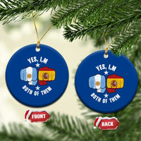 Yes Im Both Of Them Argentina Spain Fist Bump Graphic Ceramic Ornament Proud Spanish Argentine Dual Heritage Pride Match Day
