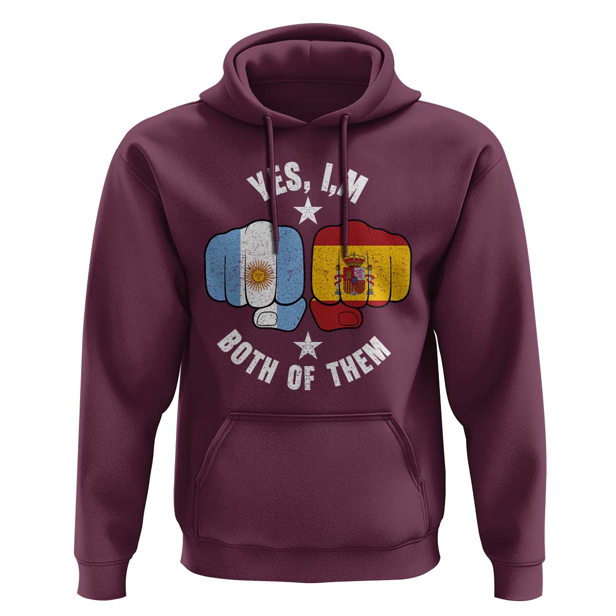 Yes Im Both Of Them Argentina Spain Fist Bump Graphic Hoodie Proud Spanish Argentine Dual Heritage Pride Match Day