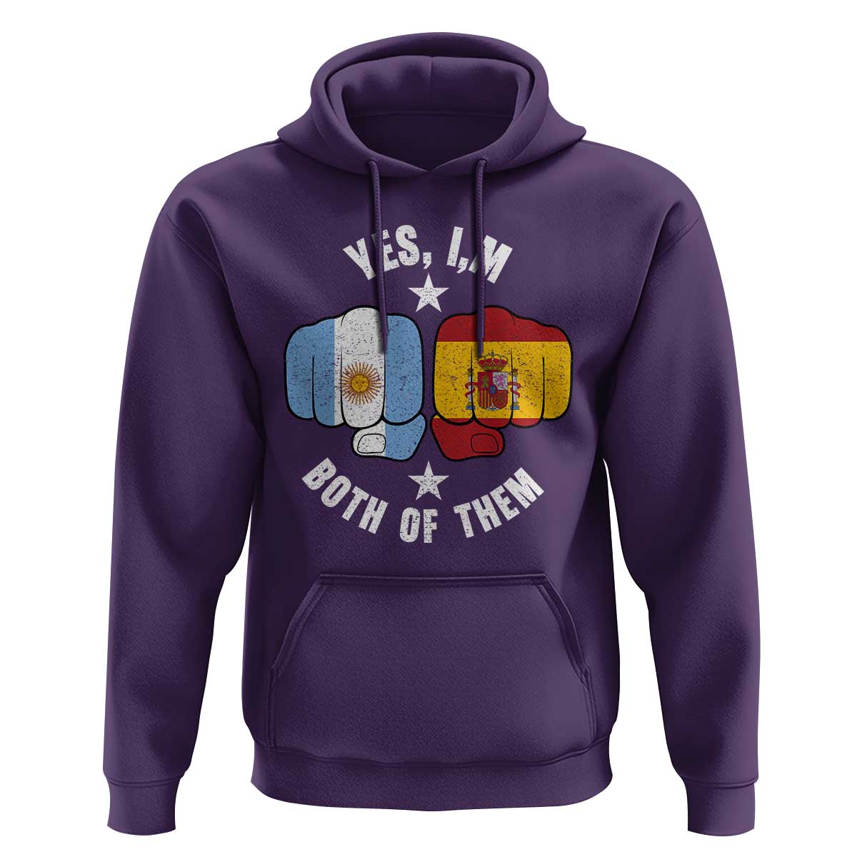 Yes Im Both Of Them Argentina Spain Fist Bump Graphic Hoodie Proud Spanish Argentine Dual Heritage Pride Match Day