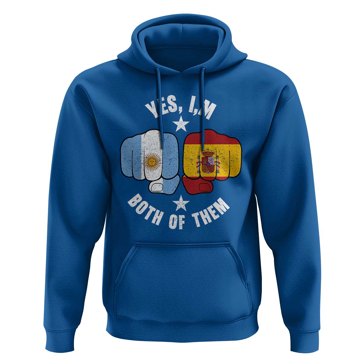 Yes Im Both Of Them Argentina Spain Fist Bump Graphic Hoodie Proud Spanish Argentine Dual Heritage Pride Match Day