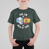 Yes Im Both Of Them Argentina Spain Fist Bump Graphic T Shirt For Kid Proud Spanish Argentine Dual Heritage Pride Match Day