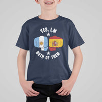 Yes Im Both Of Them Argentina Spain Fist Bump Graphic T Shirt For Kid Proud Spanish Argentine Dual Heritage Pride Match Day