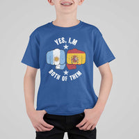 Yes Im Both Of Them Argentina Spain Fist Bump Graphic T Shirt For Kid Proud Spanish Argentine Dual Heritage Pride Match Day