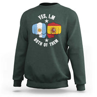 Yes Im Both Of Them Argentina Spain Fist Bump Graphic Sweatshirt Proud Spanish Argentine Dual Heritage Pride Match Day