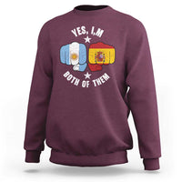 Yes Im Both Of Them Argentina Spain Fist Bump Graphic Sweatshirt Proud Spanish Argentine Dual Heritage Pride Match Day