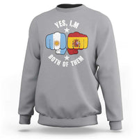 Yes Im Both Of Them Argentina Spain Fist Bump Graphic Sweatshirt Proud Spanish Argentine Dual Heritage Pride Match Day