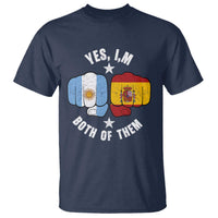 Yes Im Both Of Them Argentina Spain Fist Bump Graphic T Shirt Proud Spanish Argentine Dual Heritage Pride Match Day
