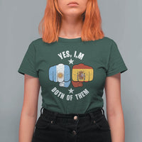 Yes Im Both Of Them Argentina Spain Fist Bump Graphic T Shirt For Women Proud Spanish Argentine Dual Heritage Pride Match Day