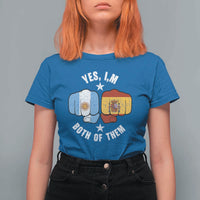Yes Im Both Of Them Argentina Spain Fist Bump Graphic T Shirt For Women Proud Spanish Argentine Dual Heritage Pride Match Day