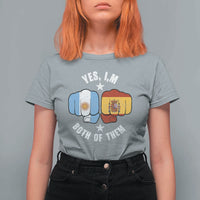 Yes Im Both Of Them Argentina Spain Fist Bump Graphic T Shirt For Women Proud Spanish Argentine Dual Heritage Pride Match Day