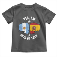 Yes Im Both Of Them Argentina Spain Fist Bump Graphic Toddler T Shirt Proud Spanish Argentine Dual Heritage Pride Match Day