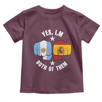 Yes Im Both Of Them Argentina Spain Fist Bump Graphic Toddler T Shirt Proud Spanish Argentine Dual Heritage Pride Match Day