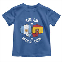 Yes Im Both Of Them Argentina Spain Fist Bump Graphic Toddler T Shirt Proud Spanish Argentine Dual Heritage Pride Match Day