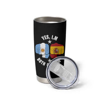 Yes Im Both Of Them Argentina Spain Fist Bump Graphic Tumbler Cup Proud Spanish Argentine Dual Heritage Pride Match Day