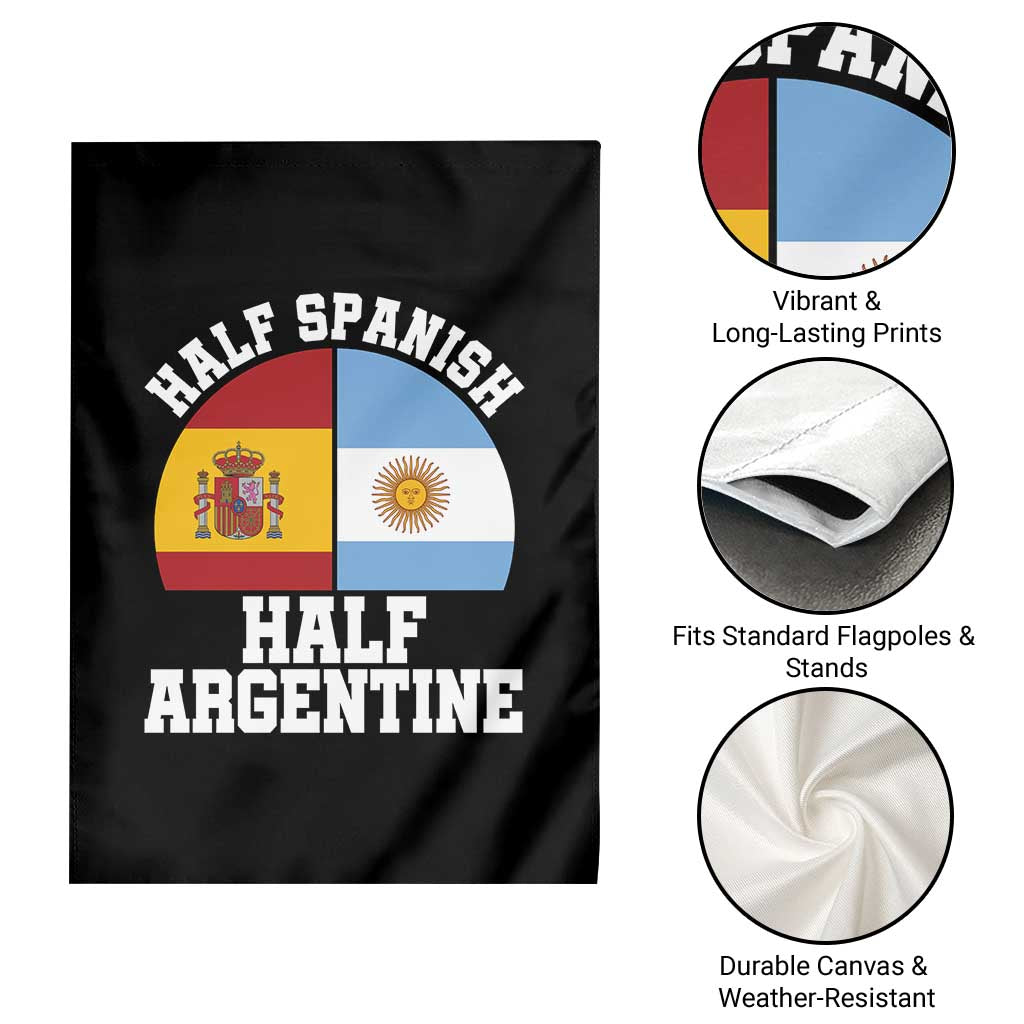 Half Spanish Half Argentine Flag Graphic Garden Flag Proud Spain Argentina Dual Heritage Pride