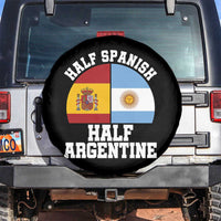 Half Spanish Half Argentine Flag Graphic Spare Tire Cover Proud Spain Argentina Dual Heritage Pride
