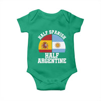 Half Spanish Half Argentine Flag Graphic Baby Onesie Proud Spain Argentina Dual Heritage Pride