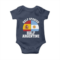 Half Spanish Half Argentine Flag Graphic Baby Onesie Proud Spain Argentina Dual Heritage Pride