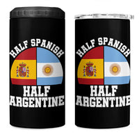 Half Spanish Half Argentine Flag Graphic 4 in 1 Can Cooler Tumbler Proud Spain Argentina Dual Heritage Pride