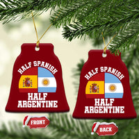 Half Spanish Half Argentine Flag Graphic Ceramic Ornament Proud Spain Argentina Dual Heritage Pride