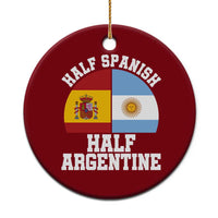 Half Spanish Half Argentine Flag Graphic Ceramic Ornament Proud Spain Argentina Dual Heritage Pride
