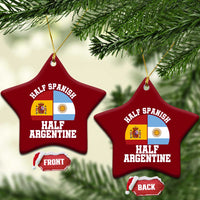 Half Spanish Half Argentine Flag Graphic Ceramic Ornament Proud Spain Argentina Dual Heritage Pride