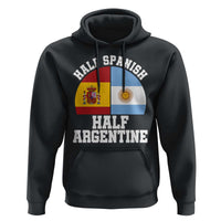 Half Spanish Half Argentine Flag Graphic Hoodie Proud Spain Argentina Dual Heritage Pride