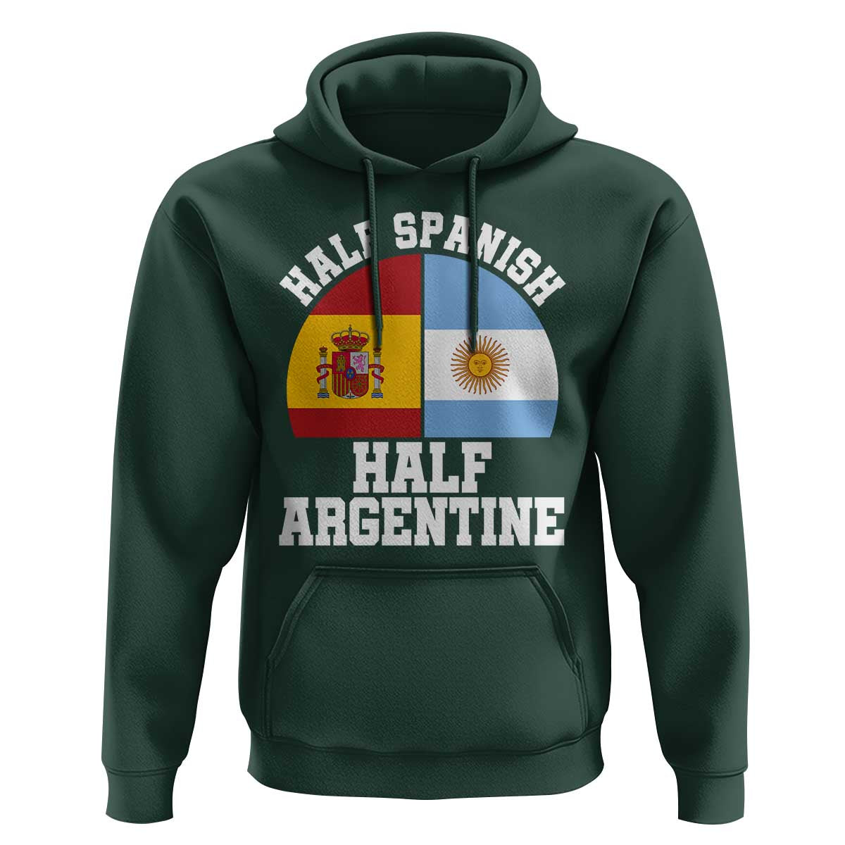 Half Spanish Half Argentine Flag Graphic Hoodie Proud Spain Argentina Dual Heritage Pride