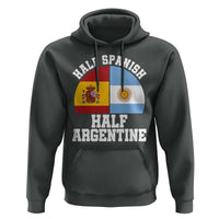 Half Spanish Half Argentine Flag Graphic Hoodie Proud Spain Argentina Dual Heritage Pride