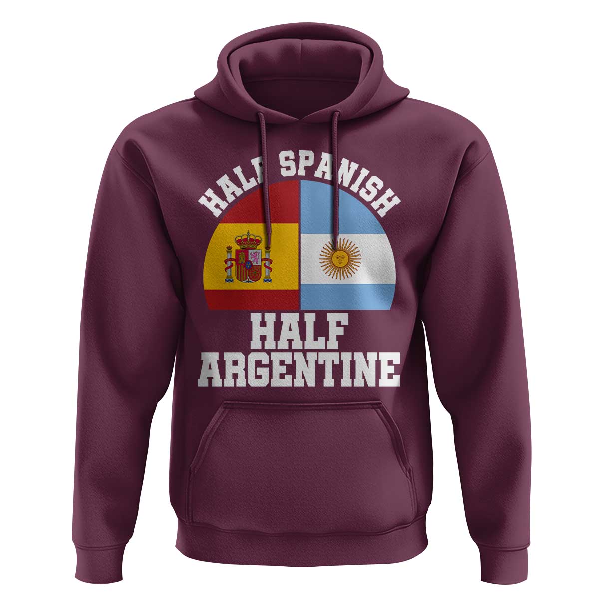 Half Spanish Half Argentine Flag Graphic Hoodie Proud Spain Argentina Dual Heritage Pride