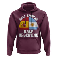 Half Spanish Half Argentine Flag Graphic Hoodie Proud Spain Argentina Dual Heritage Pride