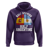 Half Spanish Half Argentine Flag Graphic Hoodie Proud Spain Argentina Dual Heritage Pride