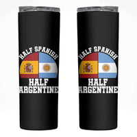 Half Spanish Half Argentine Flag Graphic Skinny Tumbler Proud Spain Argentina Dual Heritage Pride