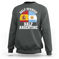Half Spanish Half Argentine Flag Graphic Sweatshirt Proud Spain Argentina Dual Heritage Pride