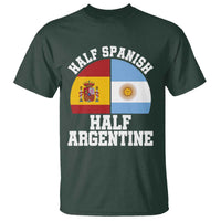 Half Spanish Half Argentine Flag Graphic T Shirt Proud Spain Argentina Dual Heritage Pride