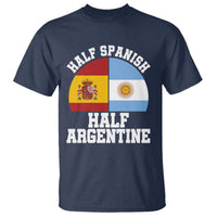 Half Spanish Half Argentine Flag Graphic T Shirt Proud Spain Argentina Dual Heritage Pride