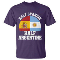 Half Spanish Half Argentine Flag Graphic T Shirt Proud Spain Argentina Dual Heritage Pride