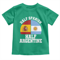 Half Spanish Half Argentine Flag Graphic Toddler T Shirt Proud Spain Argentina Dual Heritage Pride