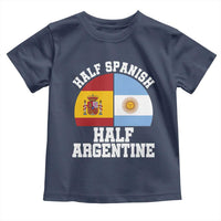 Half Spanish Half Argentine Flag Graphic Toddler T Shirt Proud Spain Argentina Dual Heritage Pride
