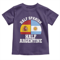 Half Spanish Half Argentine Flag Graphic Toddler T Shirt Proud Spain Argentina Dual Heritage Pride