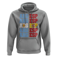 Retro ARG ESP Argentina Espana Flag Typography Graphic Hoodie Country Code Dual Argentine Spainish Heritage Pride