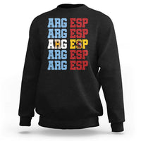 Retro ARG ESP Argentina Espana Flag Typography Graphic Sweatshirt Country Code Dual Argentine Spainish Heritage Pride