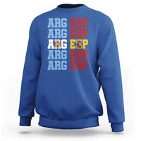 Retro ARG ESP Argentina Espana Flag Typography Graphic Sweatshirt Country Code Dual Argentine Spainish Heritage Pride