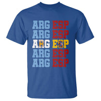 Retro ARG ESP Argentina Espana Flag Typography Graphic T Shirt Country Code Dual Argentine Spainish Heritage Pride