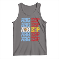 Retro ARG ESP Argentina Espana Flag Typography Graphic Tank Top Country Code Dual Argentine Spainish Heritage Pride